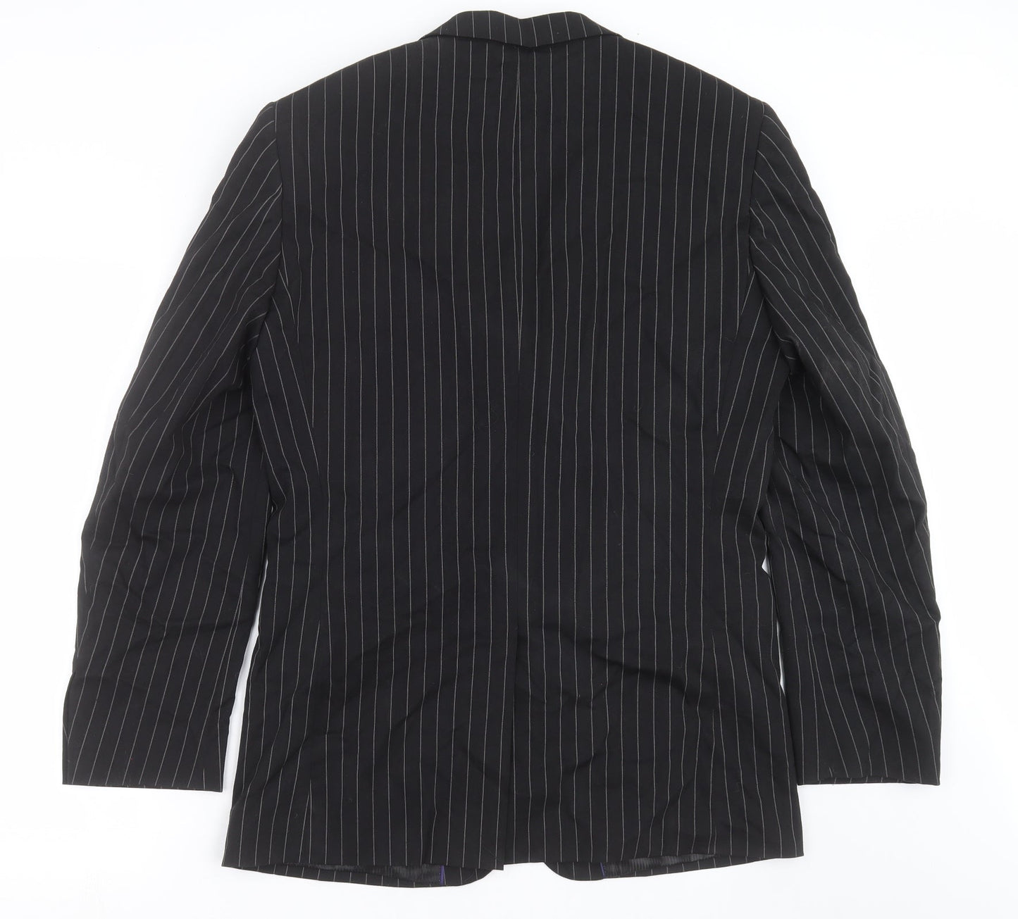 Butler & Webb Mens Black Striped  Jacket Suit Jacket Size 38