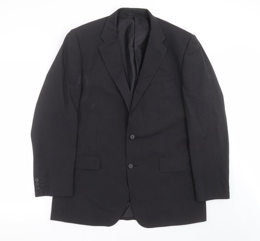 Scott & Taylor Mens Black Striped  Jacket Suit Jacket Size 42