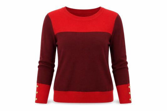 Marks and Spencer Womens Red Striped  Pullover Sweatshirt Size 12