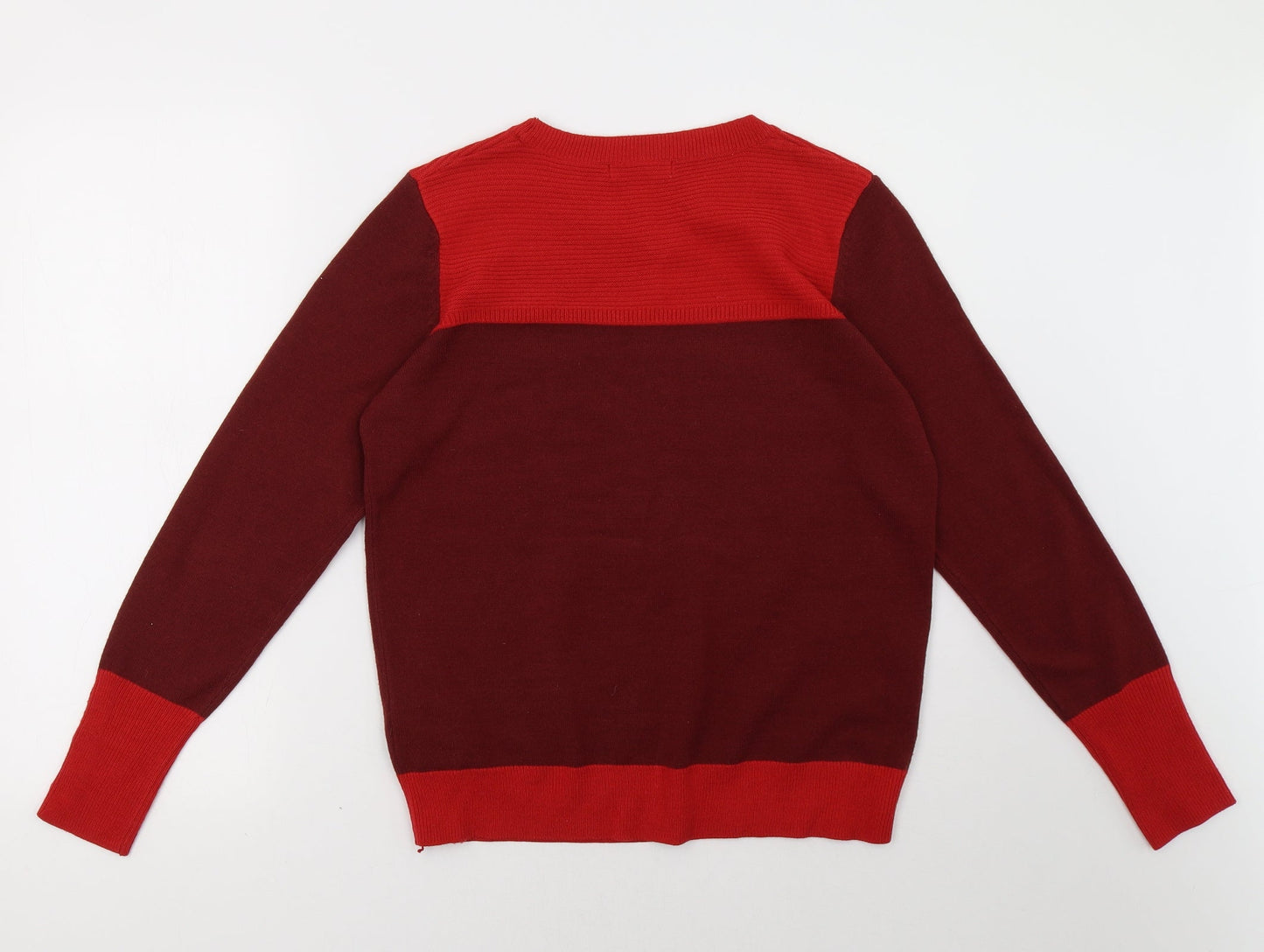Marks and Spencer Womens Red Striped  Pullover Sweatshirt Size 12