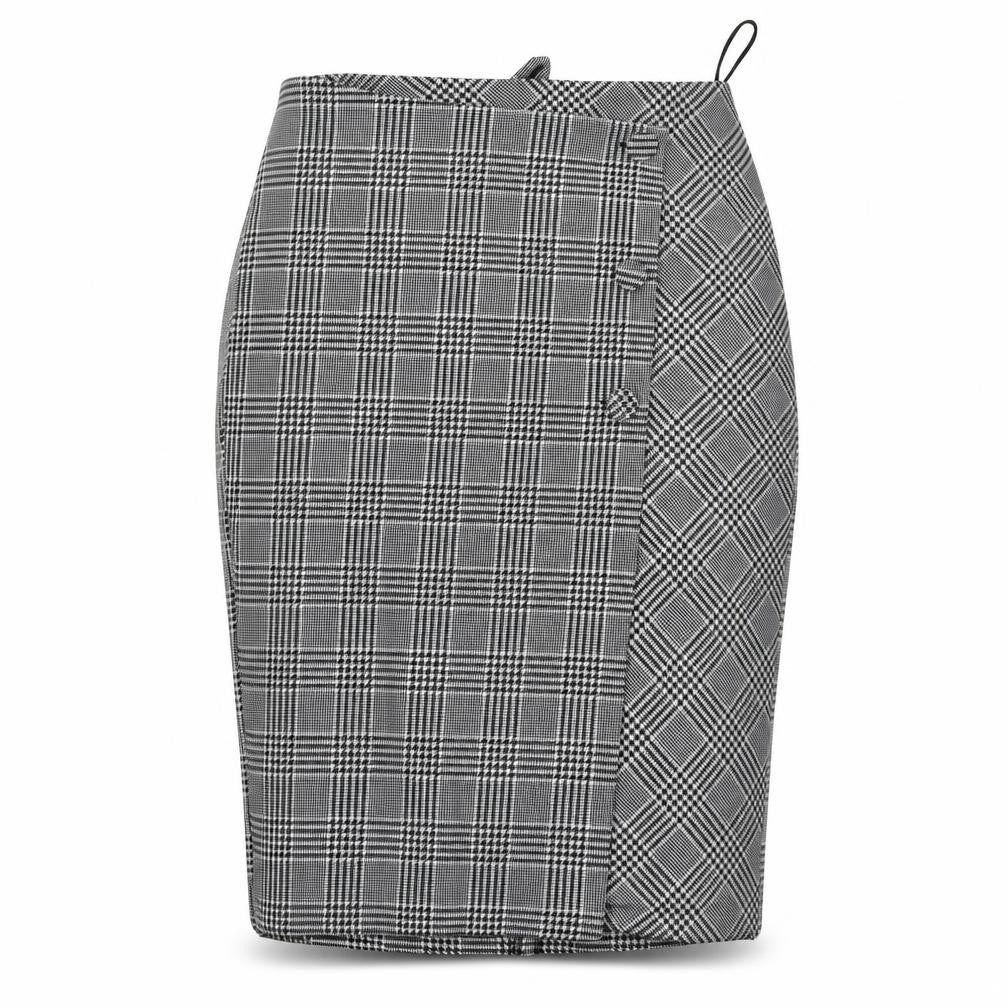 Matalan Womens Grey Check  A-Line Skirt Size 10