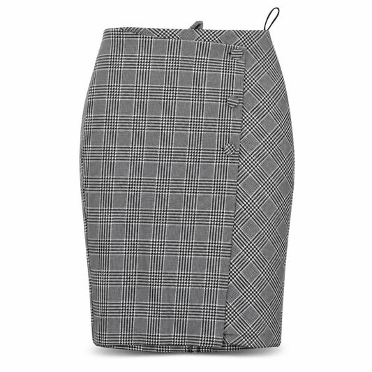 Matalan Womens Grey Check  A-Line Skirt Size 10