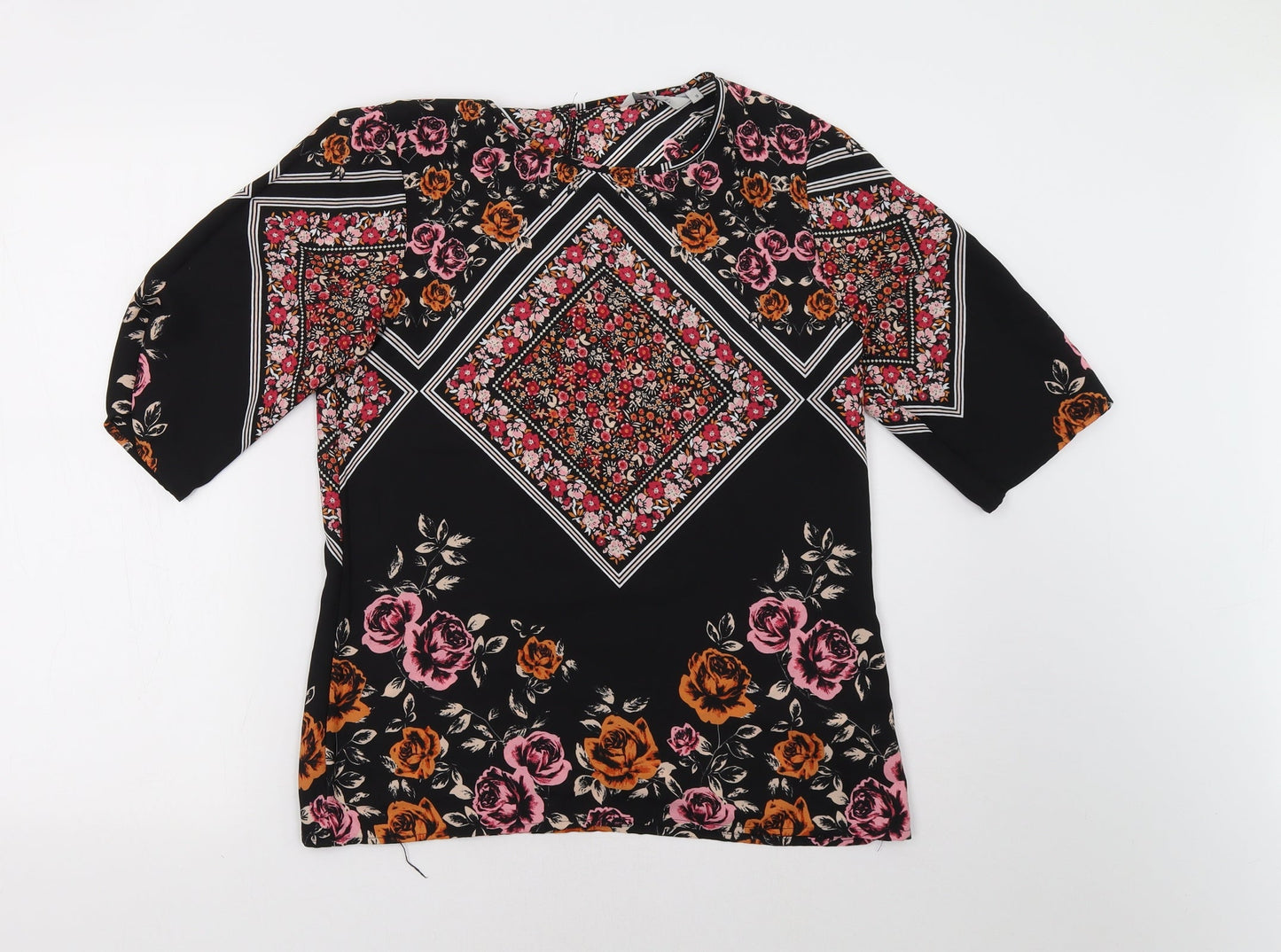 Peacocks Womens Pink Floral  Basic Blouse Size 8