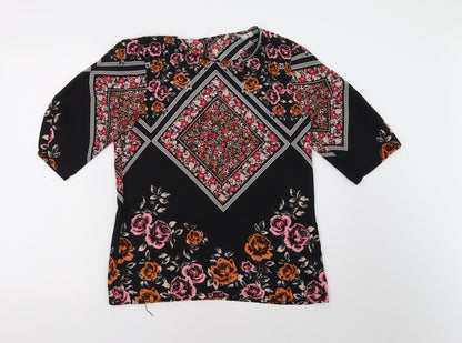 Peacocks Womens Pink Floral  Basic Blouse Size 8