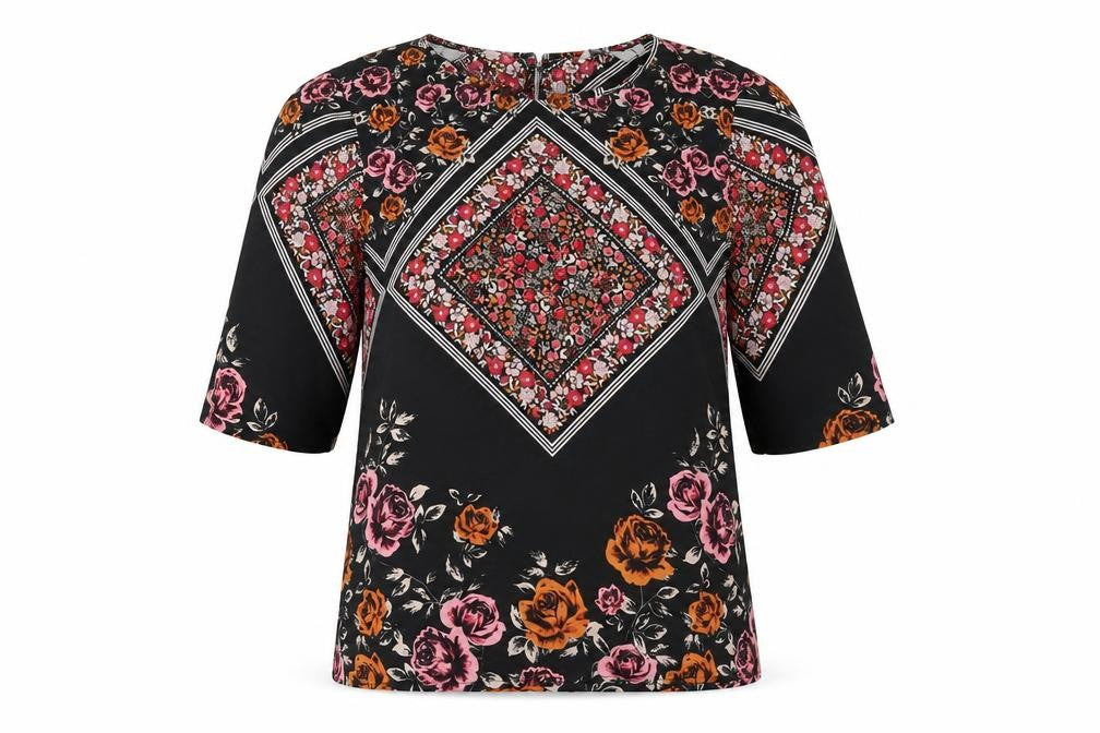 Peacocks Womens Pink Floral  Basic Blouse Size 8