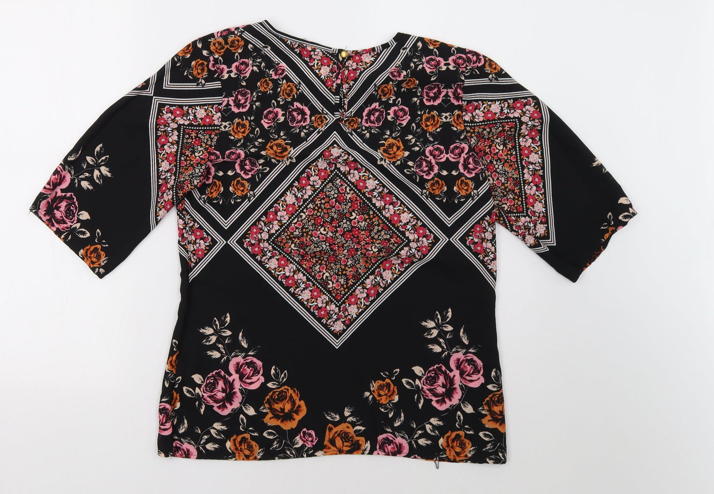 Peacocks Womens Pink Floral  Basic Blouse Size 8