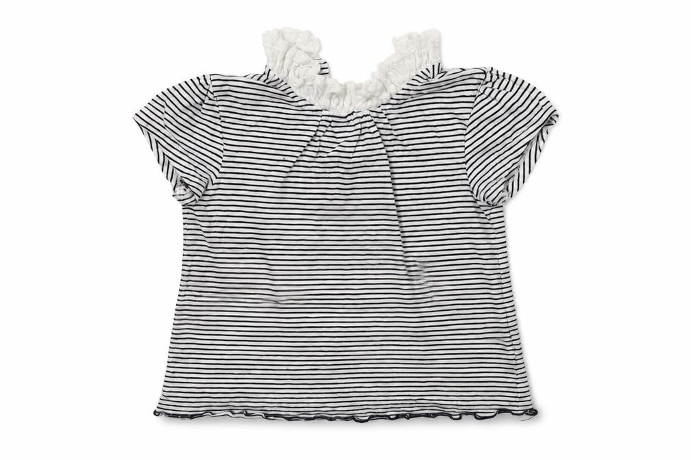NEXT Girls White Striped  Basic T-Shirt Size 2-3 Years