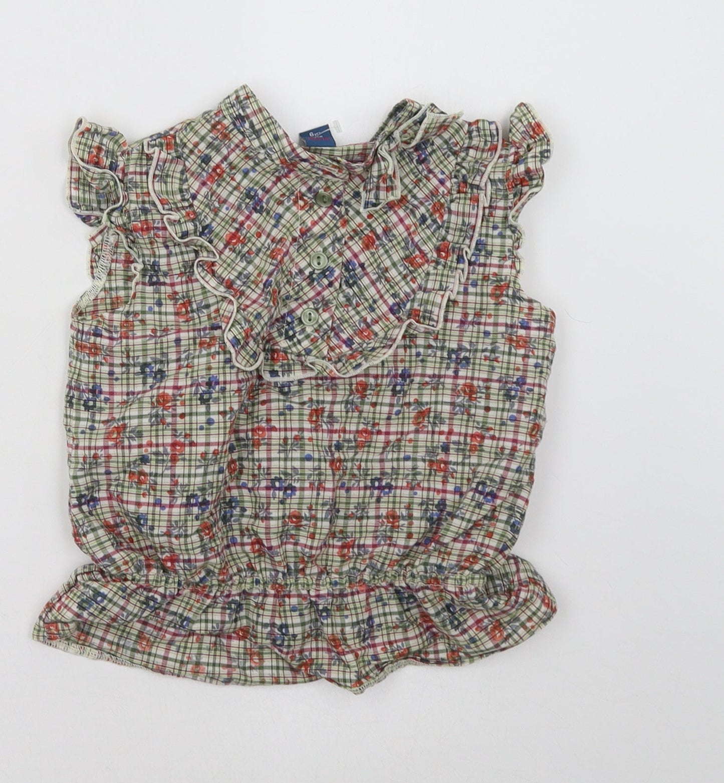 Primark Girls Green Check  Basic Tank Size 6 Years