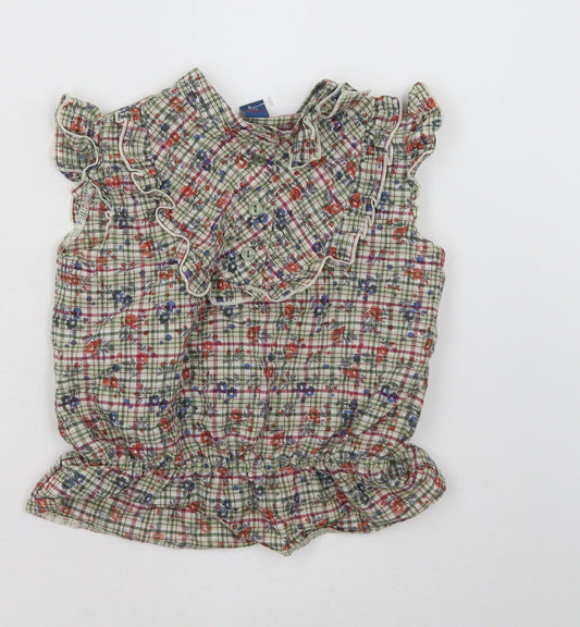 Primark Girls Green Check  Basic Tank Size 6 Years