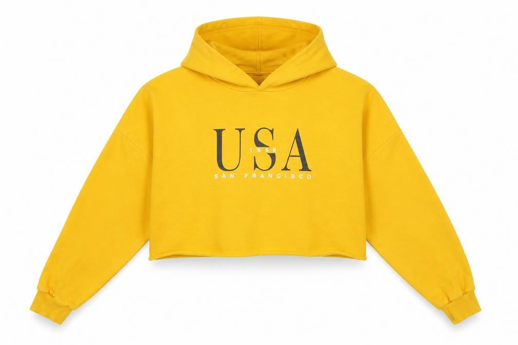 H&M Womens Yellow   Pullover Hoodie Size S