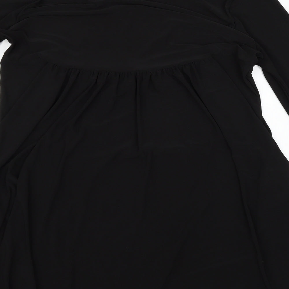 Nicole Womens Black Houndstooth  T-Shirt Dress  Size L