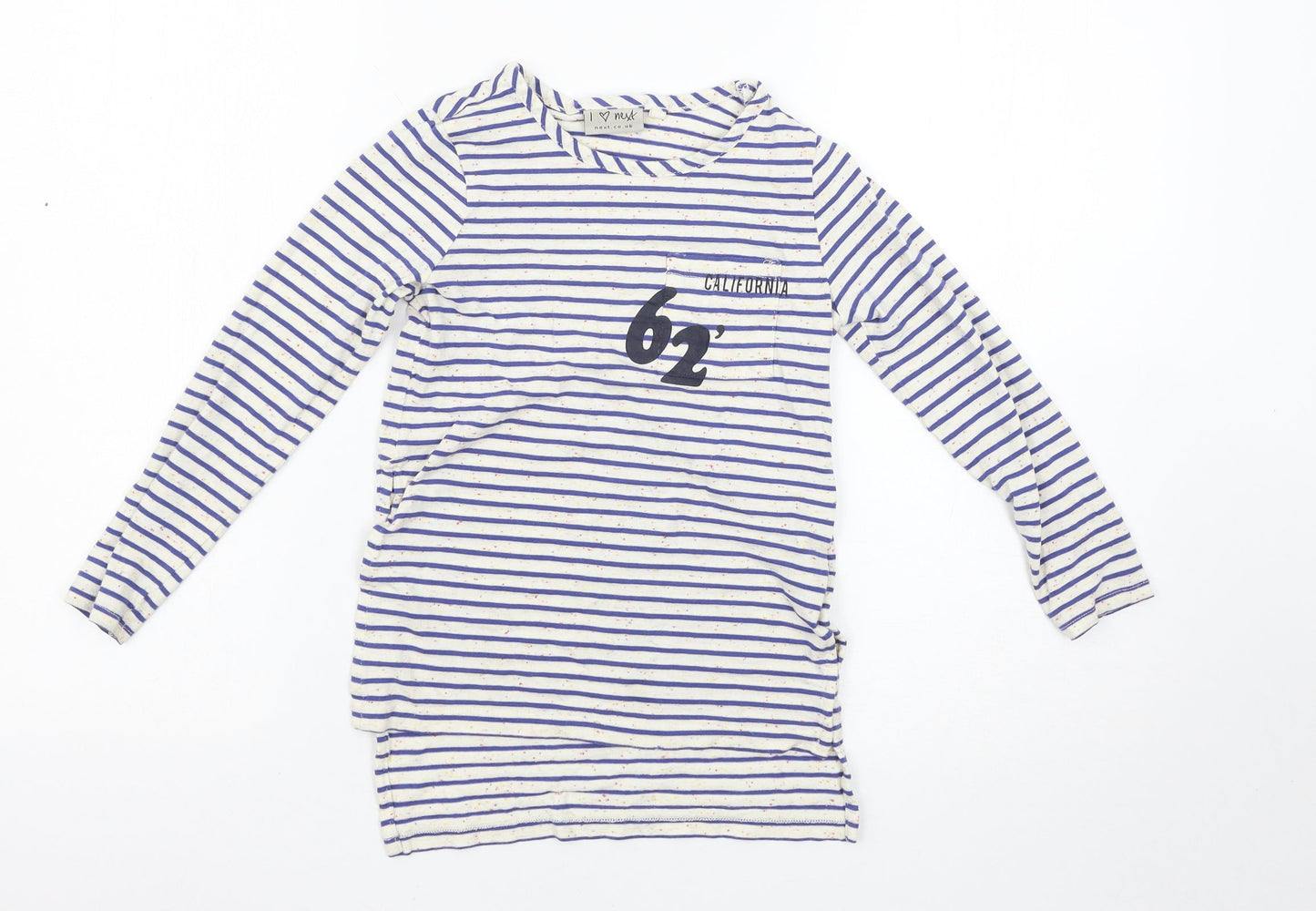 NEXT Girls Multicoloured Striped  Basic T-Shirt Size 6 Years