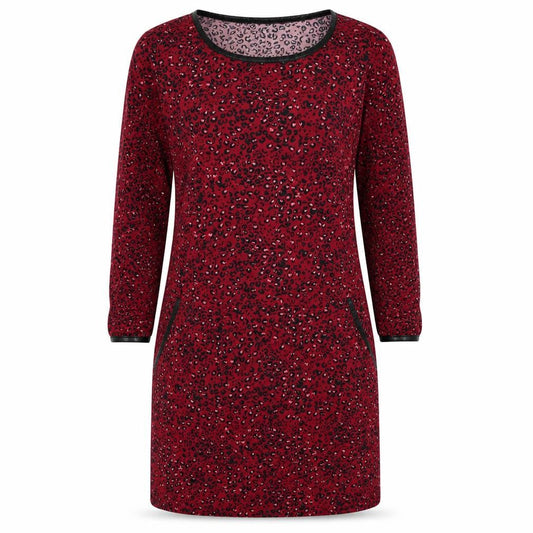 Le Redoute Womens Red Animal Print  T-Shirt Dress  Size 6