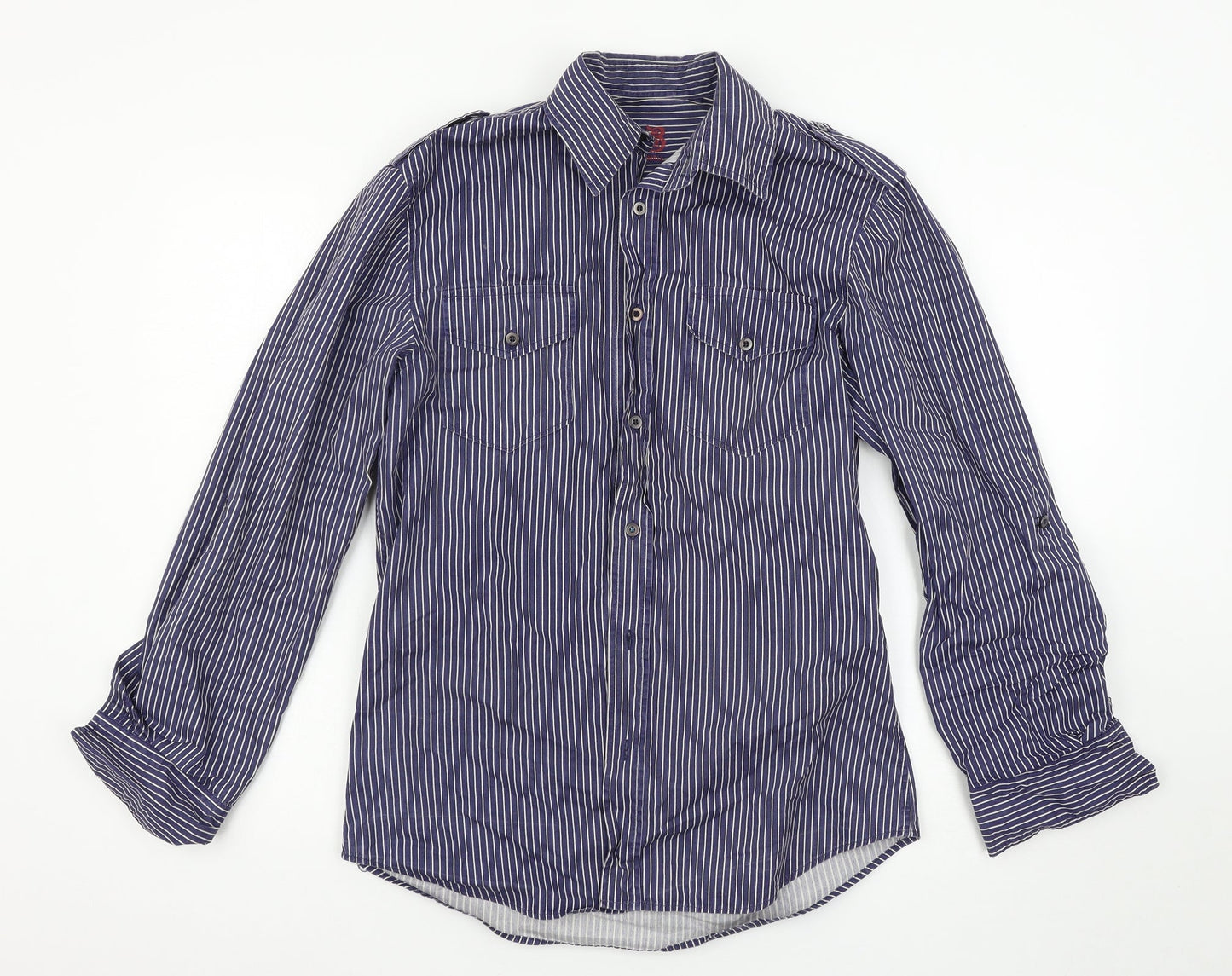 Burton Mens Black Striped   Button-Up Size S