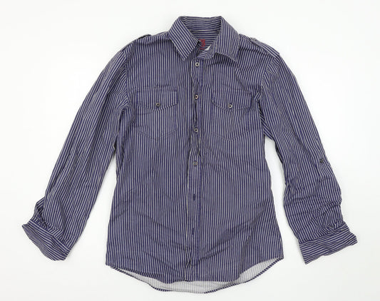 Burton Mens Black Striped   Button-Up Size S