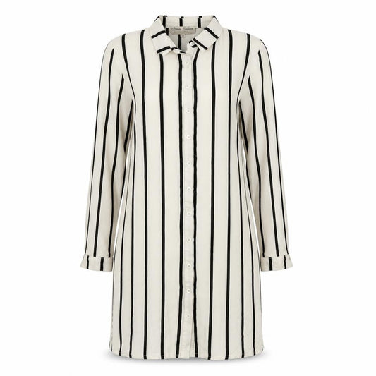 Parisian Collection Womens White Striped  Shirt Dress  Size 8