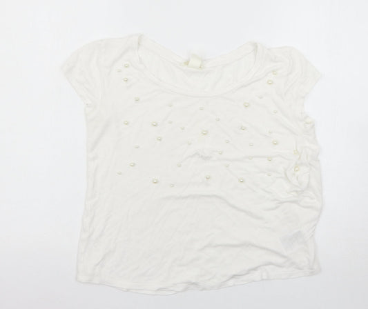 H&M Womens White   Basic T-Shirt Size S