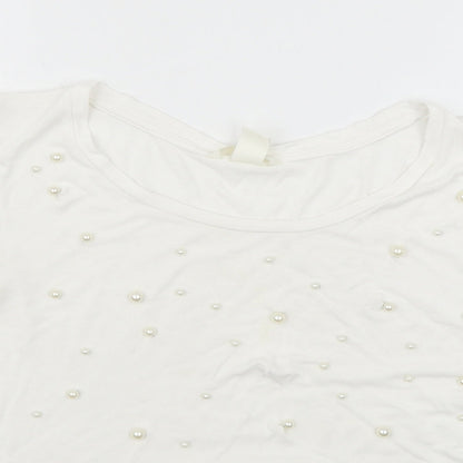 H&M Womens White   Basic T-Shirt Size S
