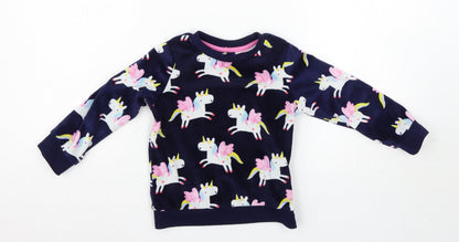 Preloved George Girls Blue Solid  Top Pyjama Set Size 3-4 Years - Front