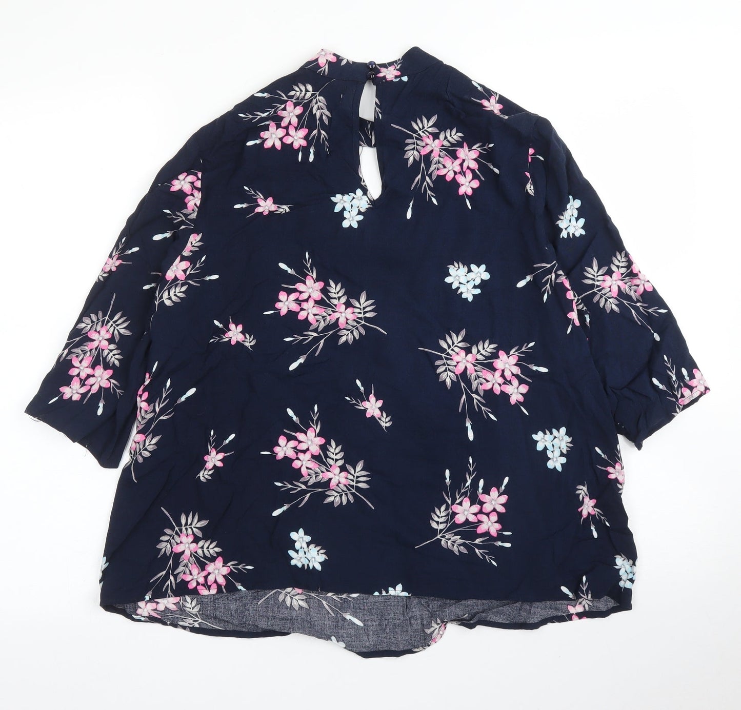 Apricot Womens Blue Floral  Basic Blouse Size 10