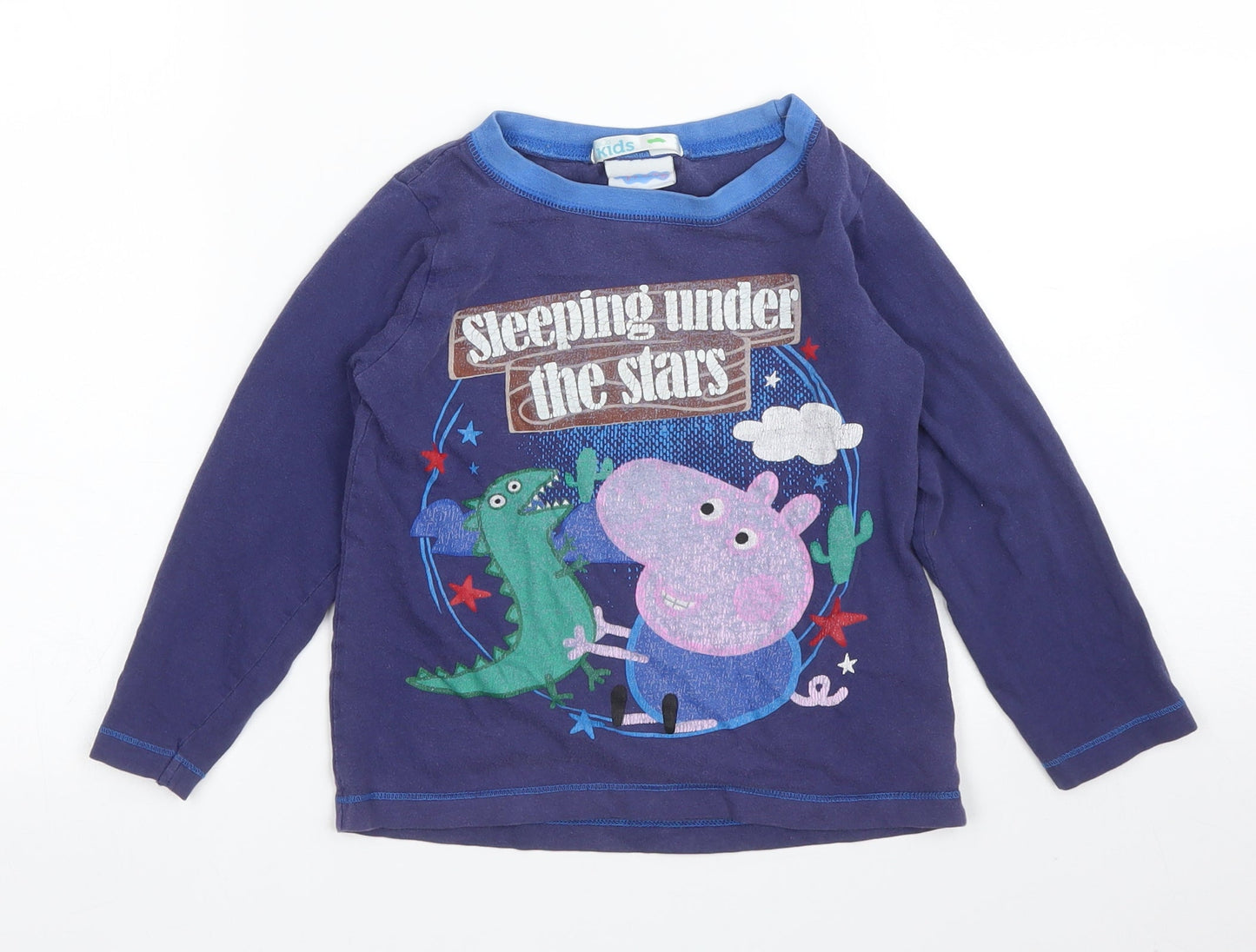M&Co Boys Blue Solid   Pyjama Top Size 3 Years  - Peppa Pig