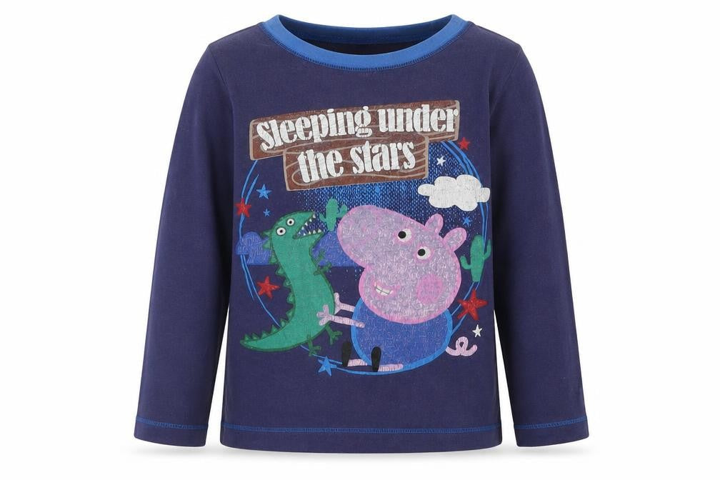 M&Co Boys Blue Solid   Pyjama Top Size 3 Years  - Peppa Pig