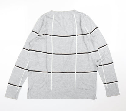 Next Womens Grey Check  Pullover Jumper Size 12