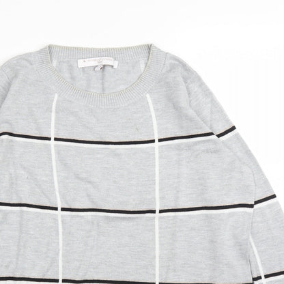 Next Womens Grey Check  Pullover Jumper Size 12