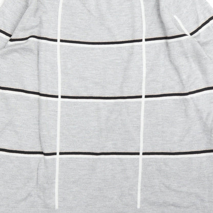 Next Womens Grey Check  Pullover Jumper Size 12