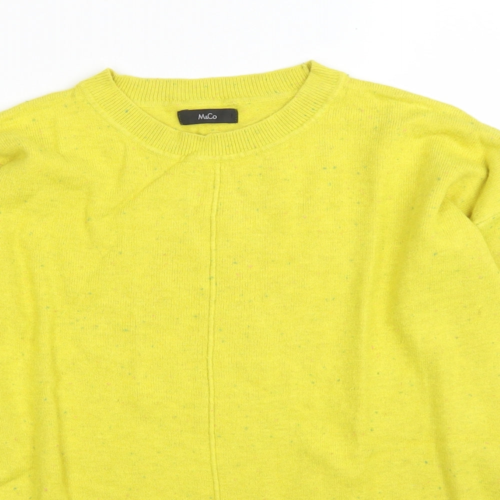 M&Co Womens Yellow   Pullover Jumper Size M