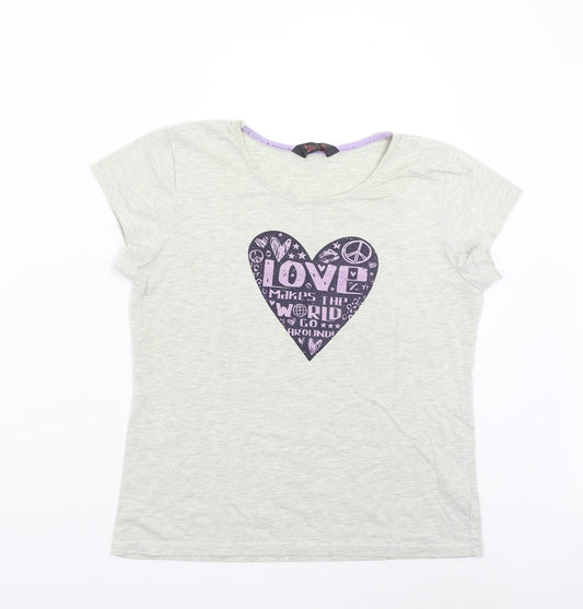 Primark Womens Grey Solid  Top Pyjama Top Size 10