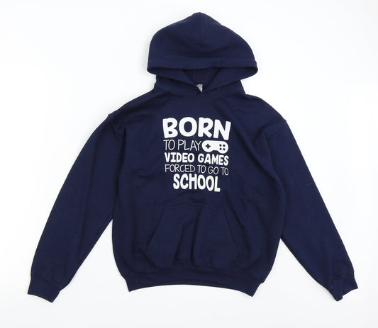 Gildan Boys Blue   Pullover Hoodie Size L  - Gaming