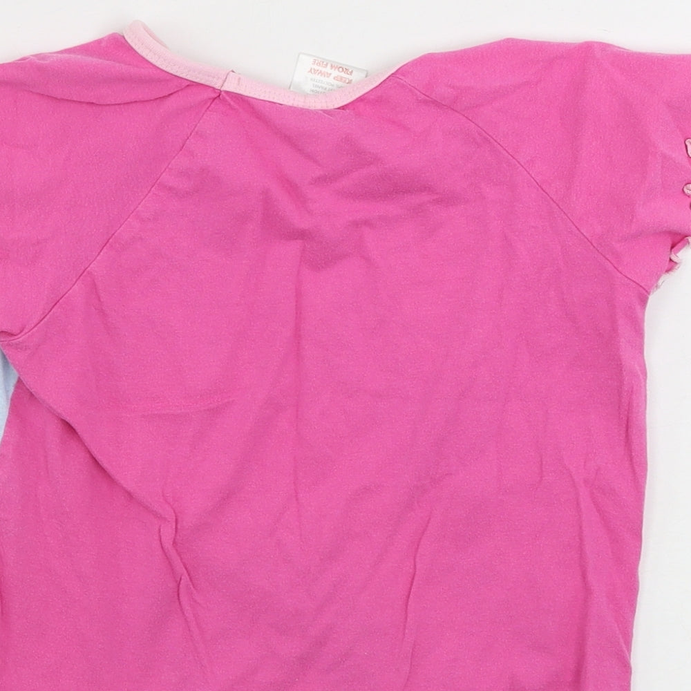 Disney Girls Pink   Basic T-Shirt Size 4-5 Years