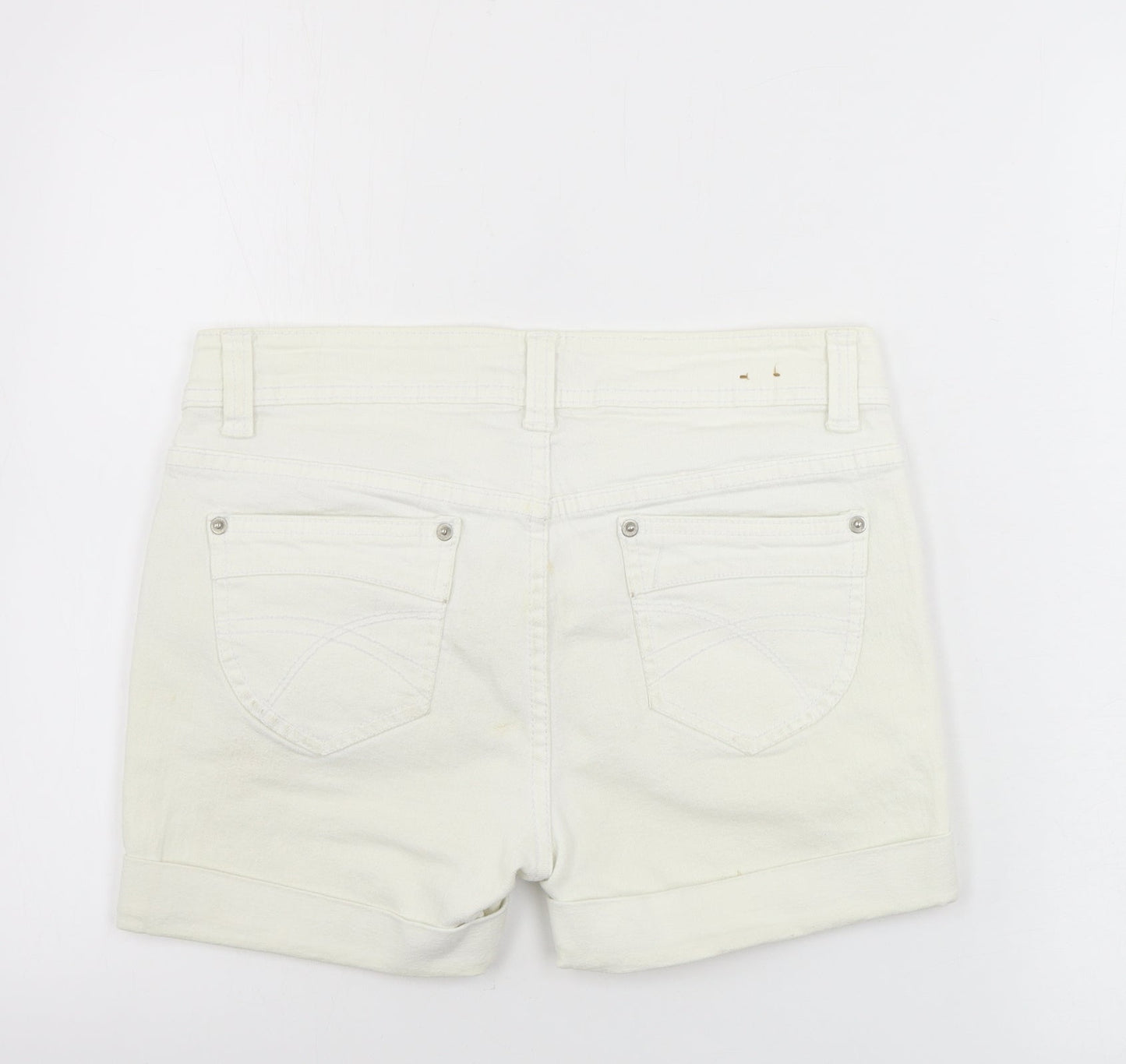 Preworn Womens Ivory   Cut-Off Shorts Size 10