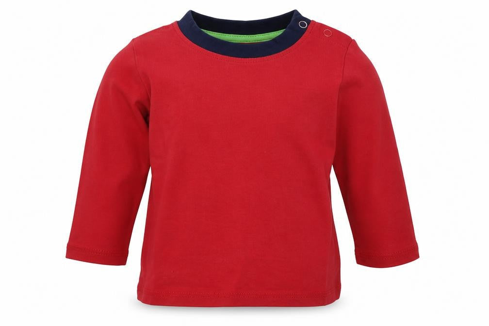 Hullabaloo   Boys Red   Basic T-Shirt Size 9-12 Months