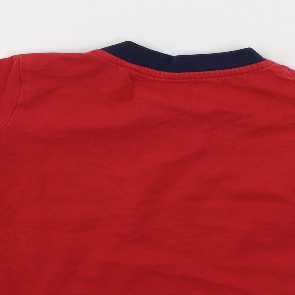 Hullabaloo   Boys Red   Basic T-Shirt Size 9-12 Months