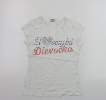Preloved Adler Womens White   Basic T-Shirt Size XS - Front