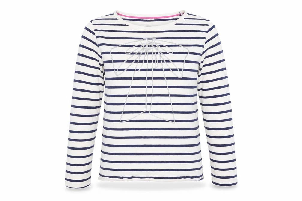 Matalan Girls White Striped  Basic T-Shirt Size 8-9 Years