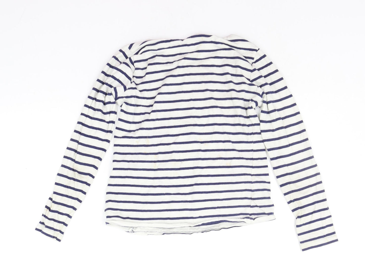 Matalan Girls White Striped  Basic T-Shirt Size 8-9 Years