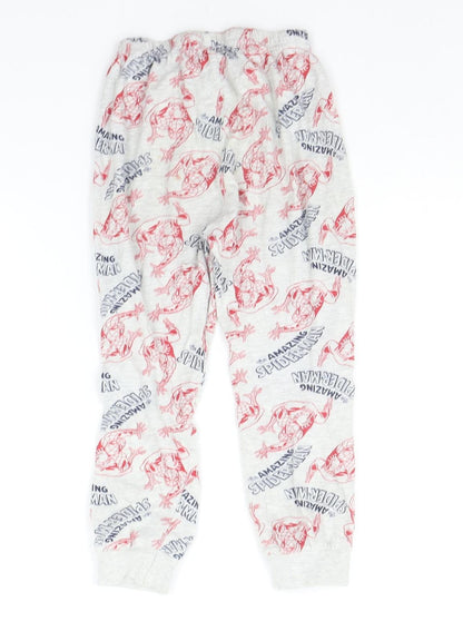 Preloved Primark Girls Grey Geometric  Top Pyjama Pants Size 4-5 Years  - MARVEL - Back