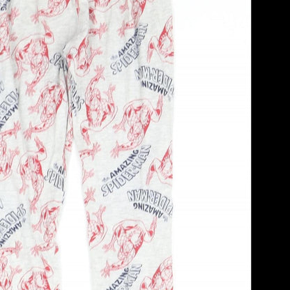 Preloved Primark Girls Grey Geometric  Top Pyjama Pants Size 4-5 Years  - MARVEL - Label