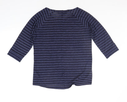 Next Womens Blue Striped  Pullover Jumper Size 10
