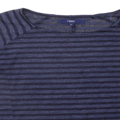 Next Womens Blue Striped  Pullover Jumper Size 10