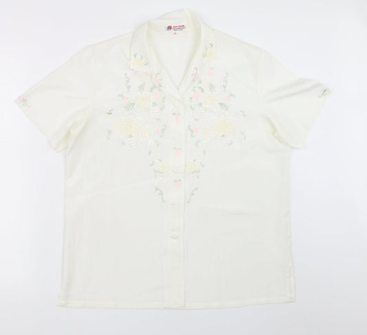 Rose Brand Womens White   Basic Button-Up Size 40