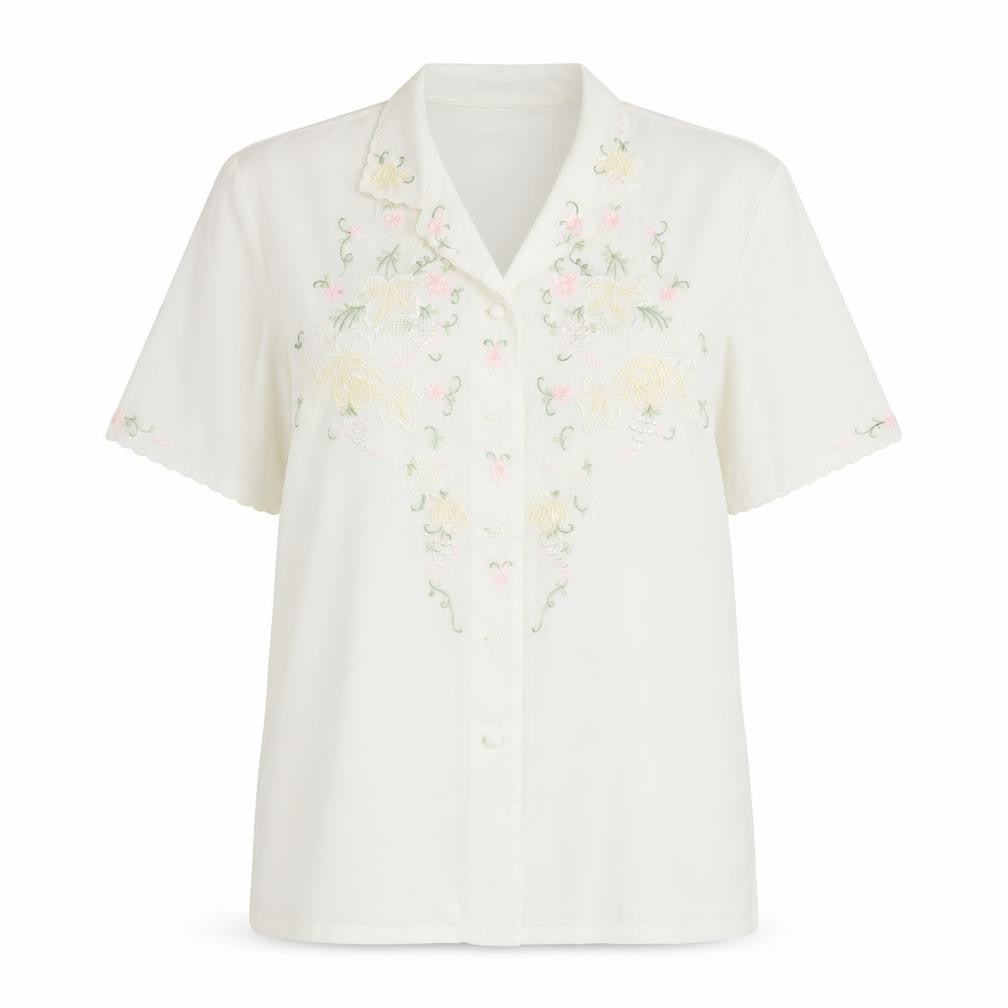 Rose Brand Womens White   Basic Button-Up Size 40