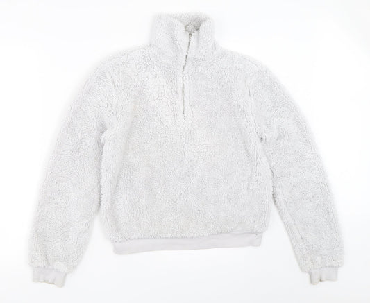 Topshop Womens Grey   Henley Sweatshirt Size 8