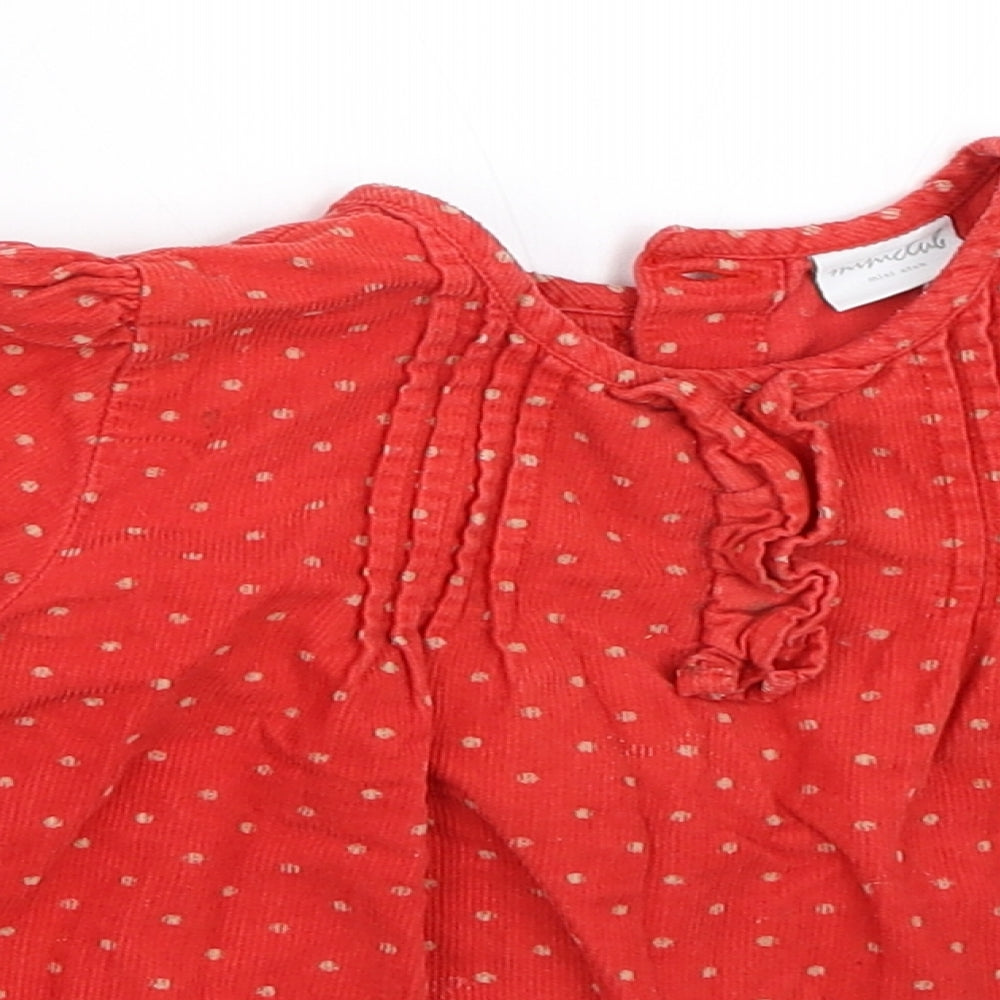 Mini Club Girls Red Polka Dot  Basic Blouse Size 3-4 Years