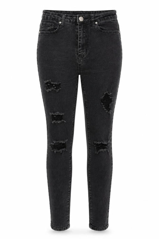 Boohoo Womens Black  Denim Skinny Jeans Size 8 L28 in