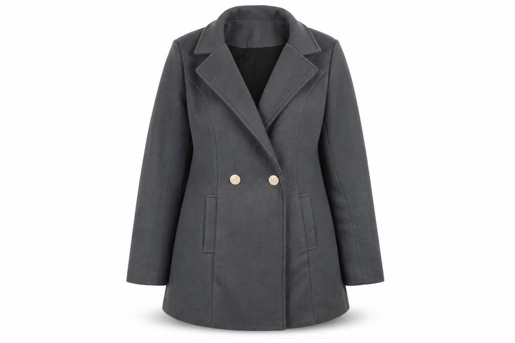 SheIn Womens Grey   Overcoat Coat Size M