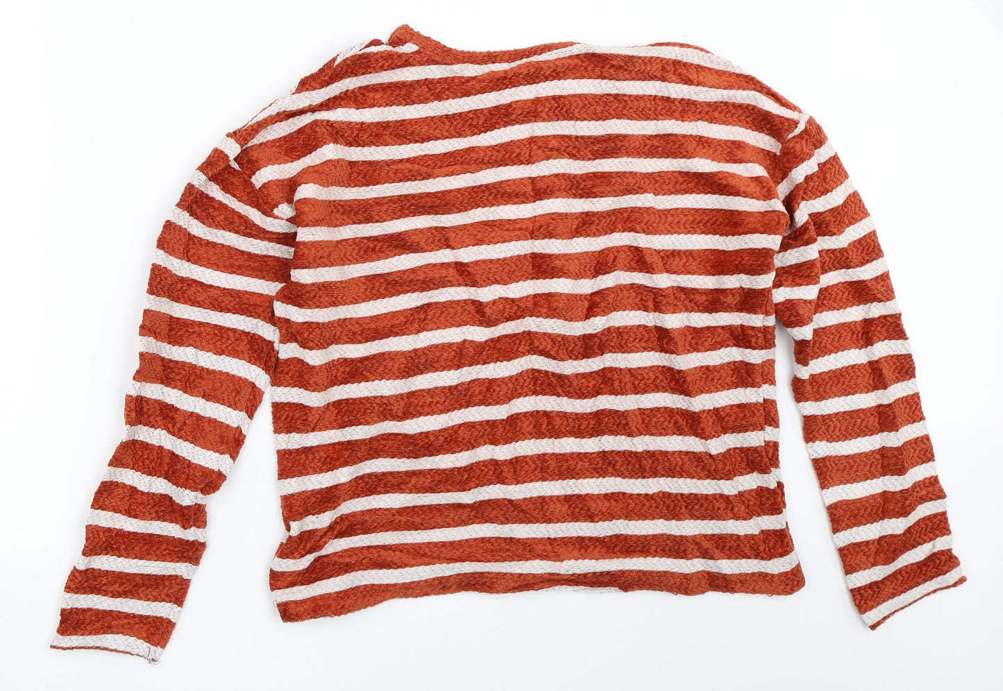 New Look Womens Orange Striped  Pullover Jumper Size M